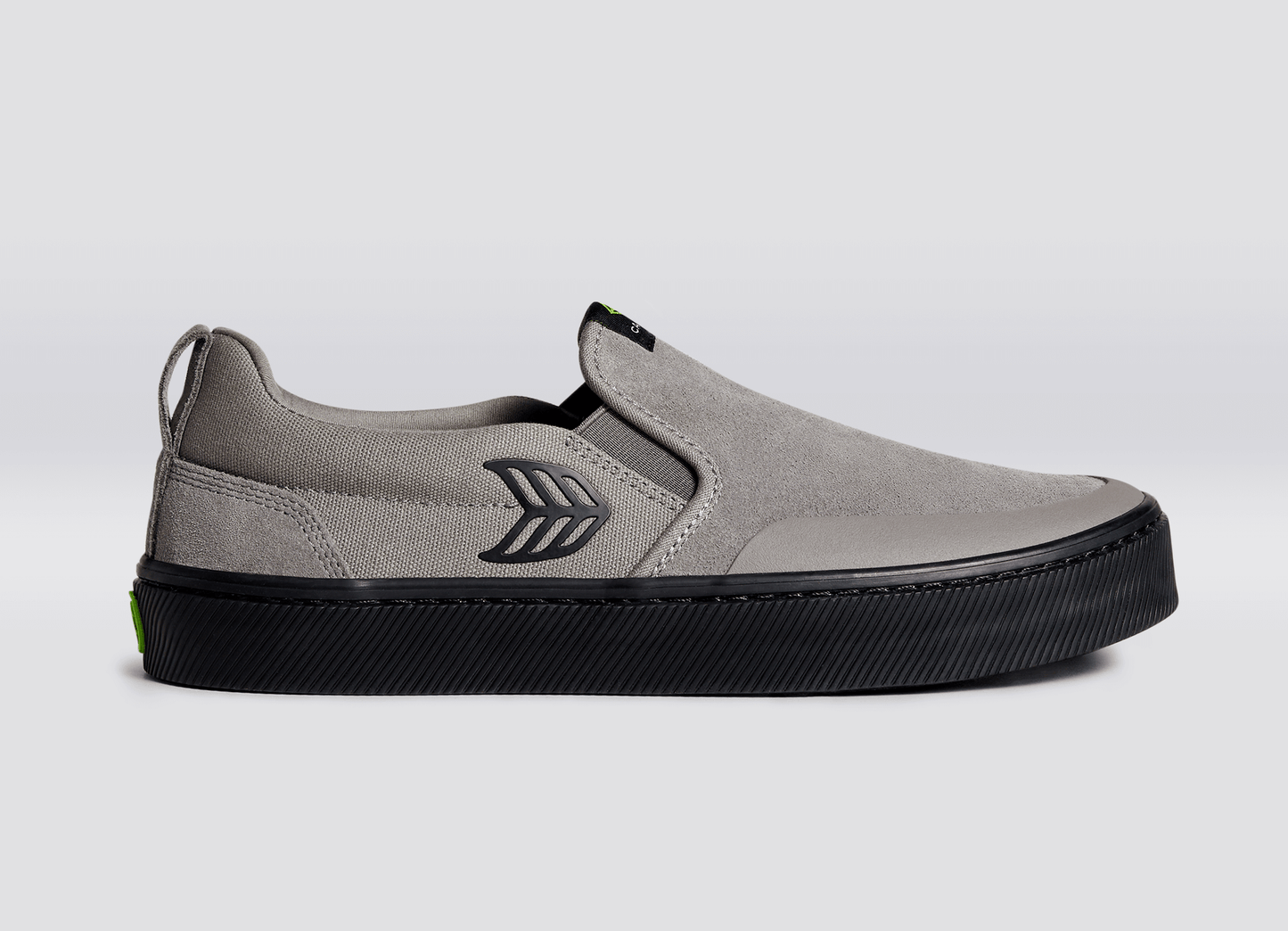 SLIP-ON PRO Charcoal Grey Suede and Canvas Black Logo Sneaker Men