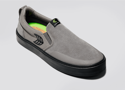 SLIP-ON PRO Charcoal Grey Suede and Canvas Black Logo Sneaker Men