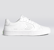 SALVAS Pantone White Leather Viva Magenta Logo Sneaker Men