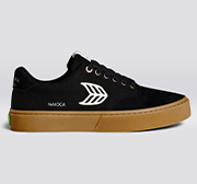 Men's Low Top Off-Black & Ivory Canvas Sneakers - CARIUMA