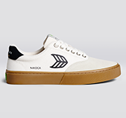 CARIUMA: Men's Low Top Sand & Ivory Suede Sneakers | NAIOCA PRO