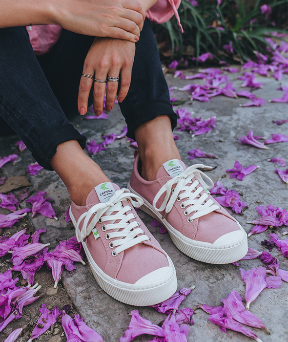 CARIUMA : Women's Low Top Bright Pink Canvas Sneaker | The OCA Low