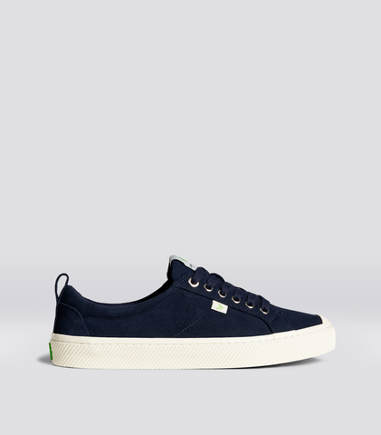 Blue Canvas, Suede and Leather Sneakers